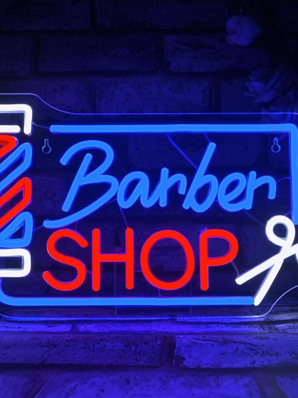 Barber Shop Neon Sign LED Neon Light Barber Pole Wall Decor for Barber Shop